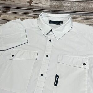 Truewerk‎ Short Sleeve Button Down Shirt Loghtweight Gray Size Small See Pics